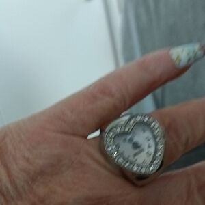 Heart-Shaped Silver Watch Ring